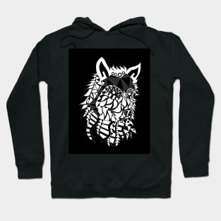 lone biker wolf pet in ecopop mexican pattern wallpaper Hoodie